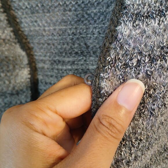 Coldwater Creek Women's Misses Size M Gray Ombre Blanket Striped Vest - Picture 10 of 10